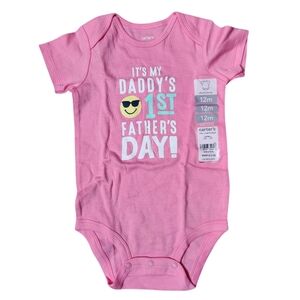 Carter's "It's My Daddy's 1st Father's Day!" Bodysuit Size 12 Months Pink NWT